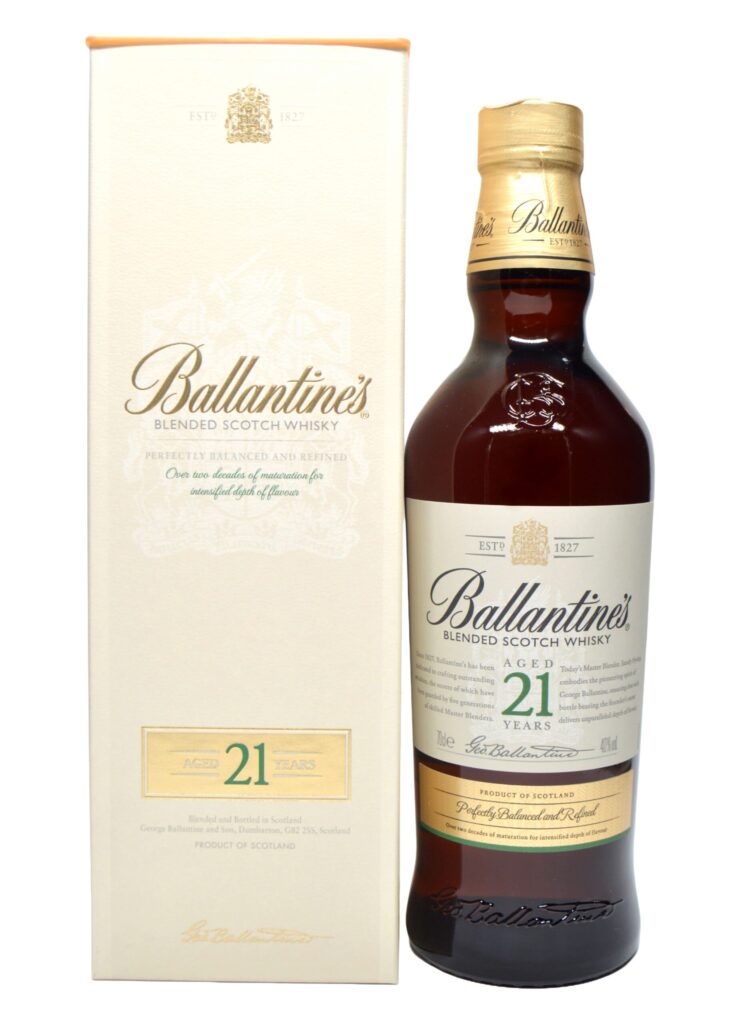 ▷【 Ballantine's 21 Years Old - Estuche Dorado 】| Vinos Baco